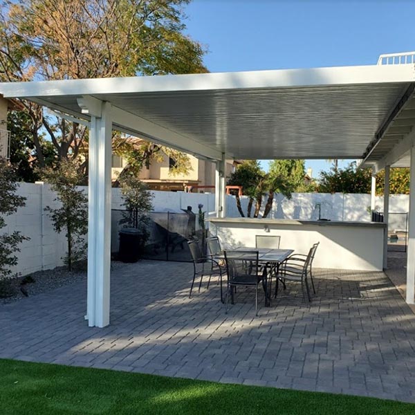 Backyard with chairs and table